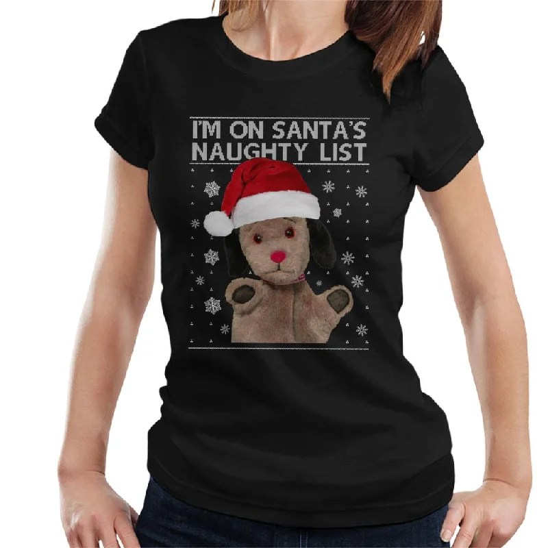 Sooty Christmas Sweep Im On Santas Naughty List Women's T-Shirt Spandex Blend Rayon Blend Denim Blend