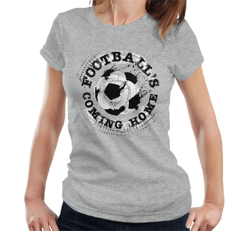 Football's Coming Home Paint Splatter Women's T-Shirt Mesh Blend Leather Blend Suede Blend