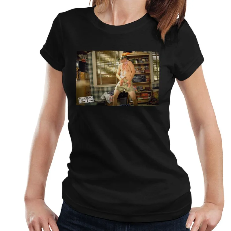American Pie Jim Dancing Women's T-Shirt Welt Pockets Slit Pockets