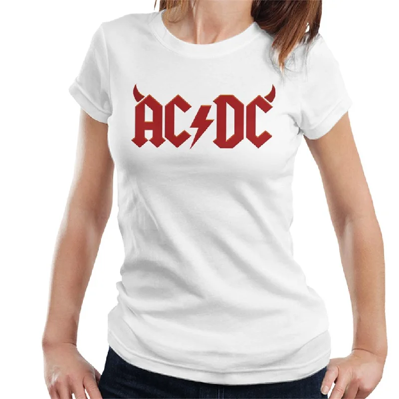 AC/DC Devil Horns Logo Women's T-Shirt Layered Multi-layer Single Layer
