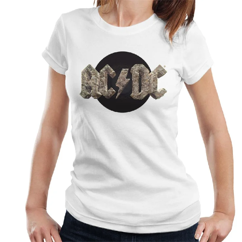 AC/DC Rock Logo Women's T-Shirt Striped Floral Plaid