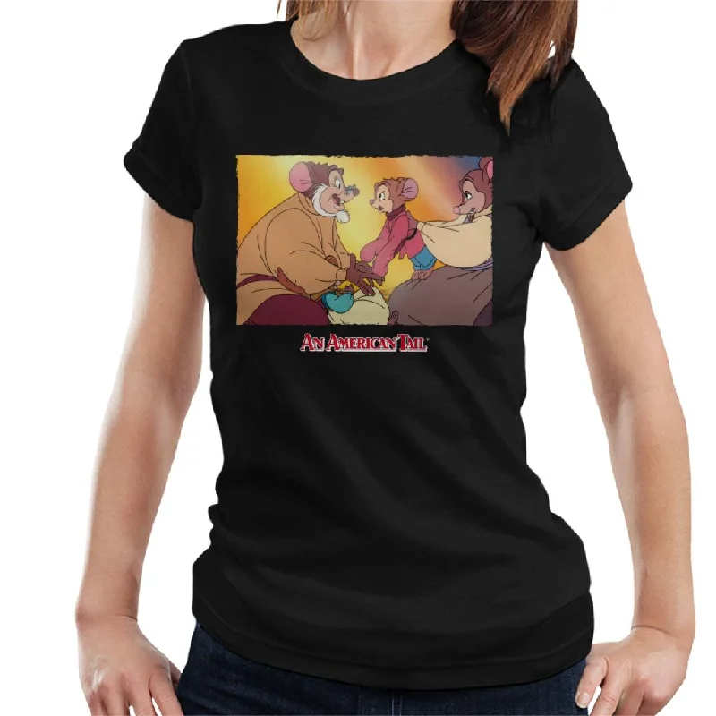 An American Tail Papa And Fievel Embrace Women's T-Shirt Mesh Fabric Canvas Fabric Denim Fabric An American Tail Papa And Fievel Embrace Women's T-Shirt Mesh Fabric Canvas Fabric Denim Fabric