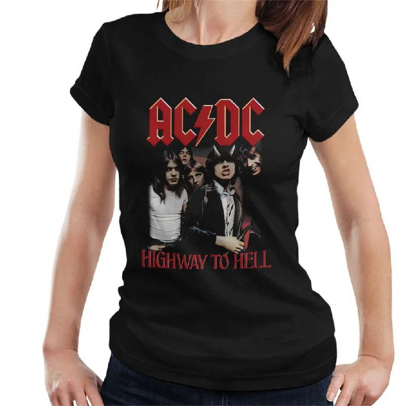 AC/DC Bandmates Highway To Hell Women's T-Shirt Lace Blend Ribbed Blend Corduroy Blend AC/DC Bandmates Highway To Hell Women's T-Shirt Lace Blend Ribbed Blend Corduroy Blend