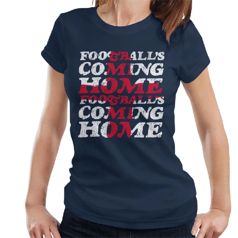 Football's Coming Home Cascade Flag Women's T-Shirt Silk Blend Satin Velvet