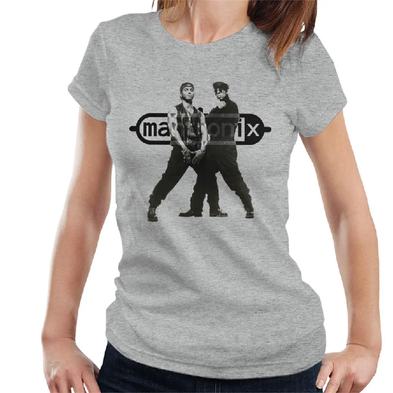 Mantronix Duo Shot Women's T-Shirt Zippered Buttoned Snapped