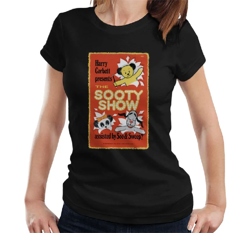 Sooty Show Retro Poster Women's T-Shirt Fleece Fabric Down Fabric Feather Fabric