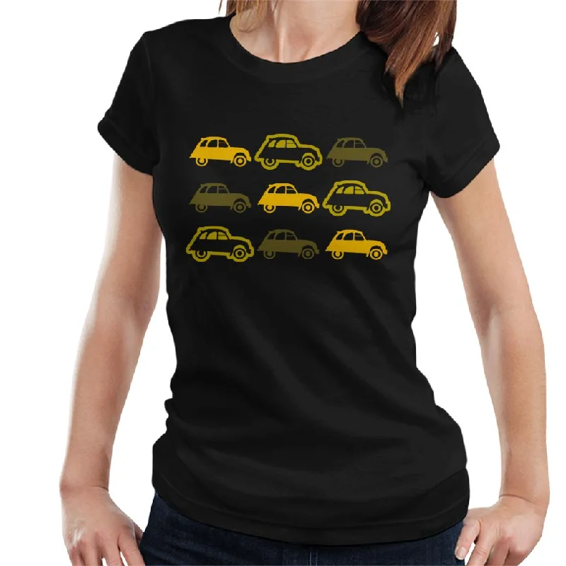 Citroën Vintage 2CV Pattern Women's T-Shirt Striped Floral Plaid
