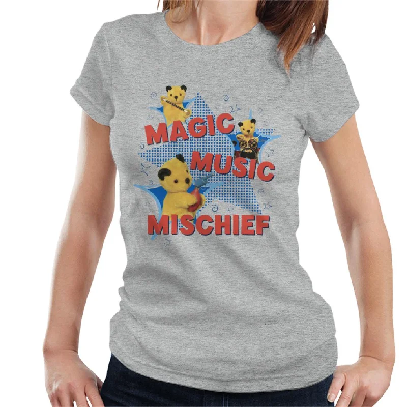 Sooty Magic Music Mischief Women's T-Shirt Mesh Fabric Canvas Fabric Denim Fabric