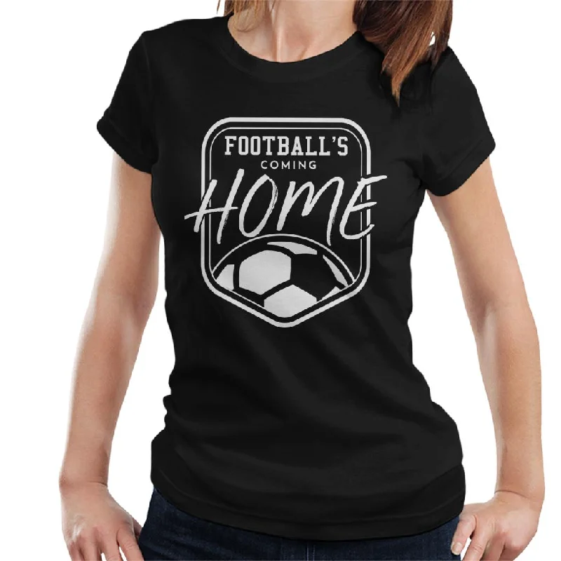Football's Coming Home White Badge Women's T-Shirt Spandex Blend Rayon Blend Denim Blend Football's Coming Home White Badge Women's T-Shirt Spandex Blend Rayon Blend Denim Blend