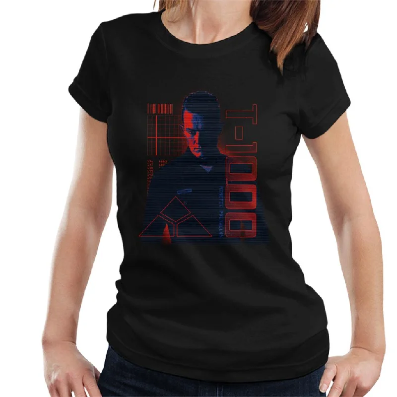 Terminator 2 Judgement Day T 1000 Women's T-Shirt Print Jacquard Patchwork