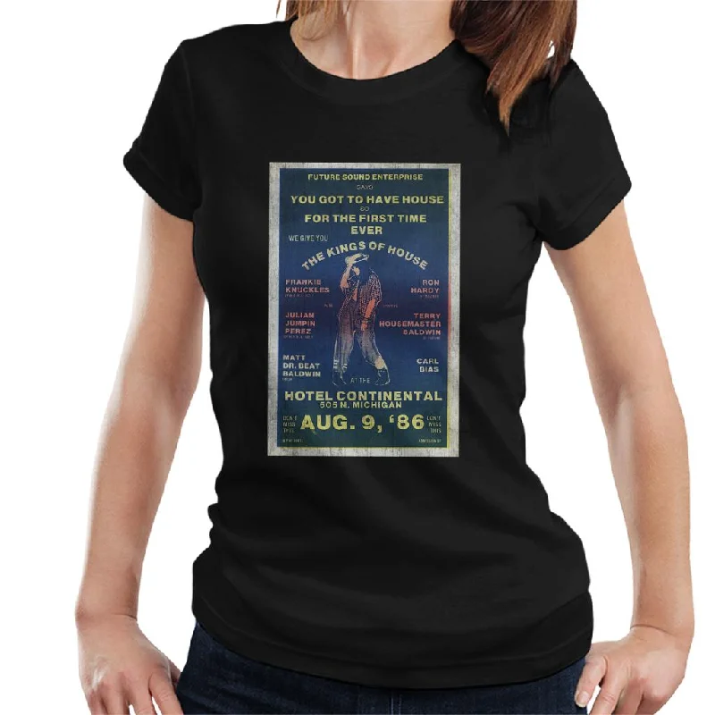 DJ International Kings Of House '86 Poster Women's T-Shirt Seamless Knitted Crochet