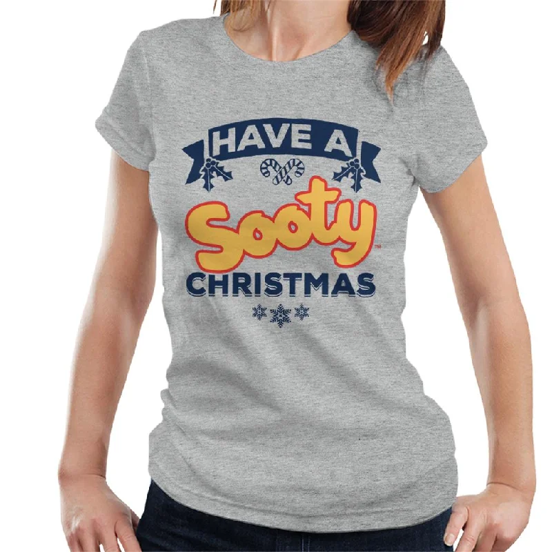 Sooty Christmas Have A Sooty Christmas Blue Banner Design Women's T-Shirt Layered Multi-layer Single Layer Sooty Christmas Have A Sooty Christmas Blue Banner Design Women's T-Shirt Layered Multi-layer Single Layer