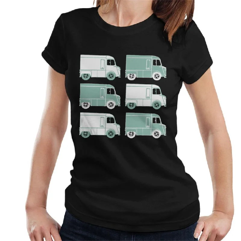 Citroën Retro Type H Van Art Women's T-Shirt Sequined Glittery Shiny