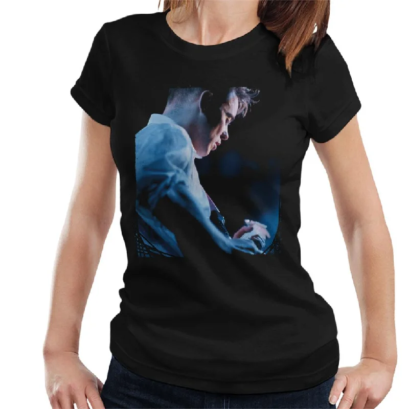 Bernard Sumner Of New Order Guitar Side Shot Women's T-Shirt Houndstooth Herringbone Solid Bernard Sumner Of New Order Guitar Side Shot Women's T-Shirt Houndstooth Herringbone Solid