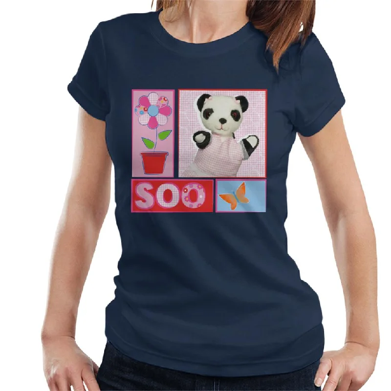 Sooty Soo Retro Floral Women's T-Shirt Rayon Fabric Velvet Fabric Corduroy Fabric