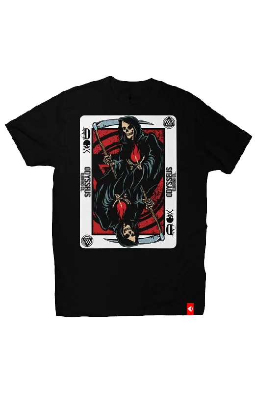 Death Card Unisex T-Shirt Striped Floral Plaid