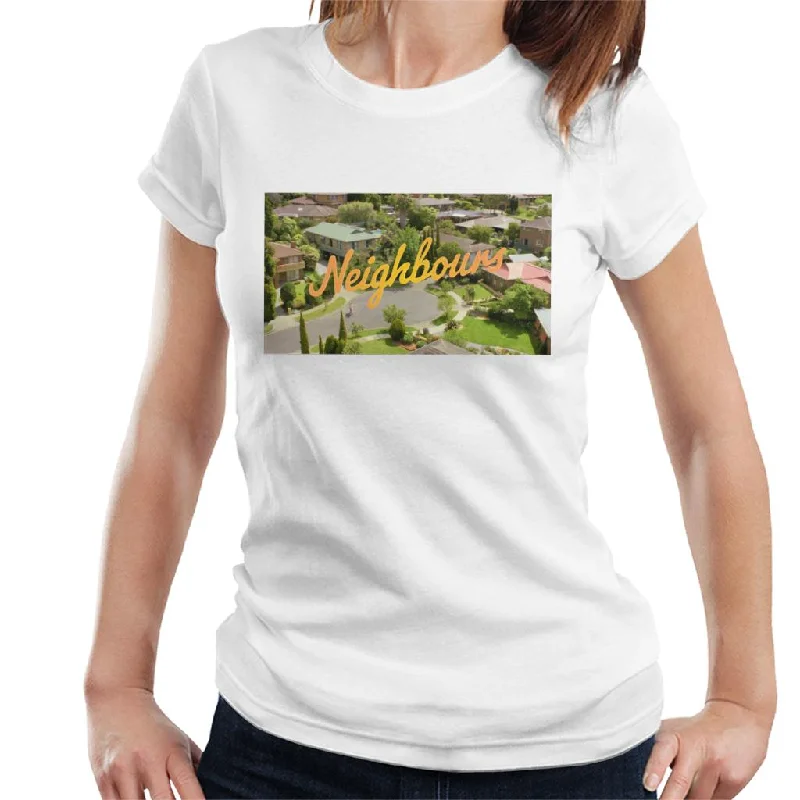 Neighbours Ramsay St Aerial Opening Women's T-Shirt Knit Fabric Woven Fabric Fleece Fabric Neighbours Ramsay St Aerial Opening Women's T-Shirt Knit Fabric Woven Fabric Fleece Fabric