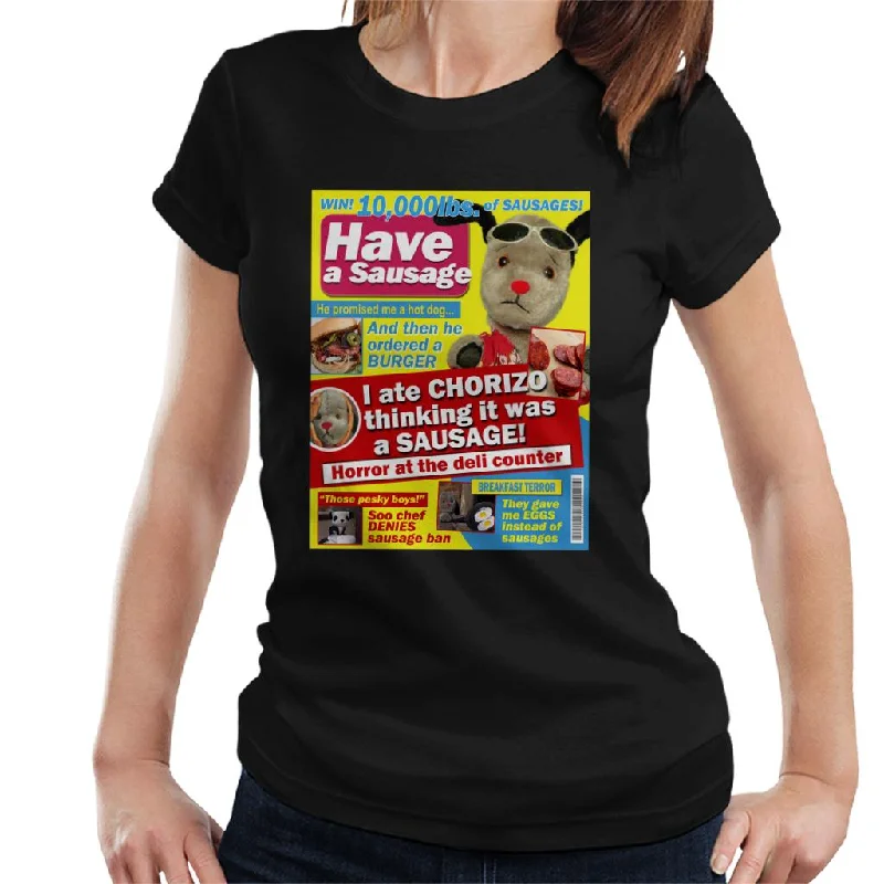 Sooty Sweep I Ate Chorizo Thinking It Was A Sausage Women's T-Shirt Sequined Glittery Shiny Sooty Sweep I Ate Chorizo Thinking It Was A Sausage Women's T-Shirt Sequined Glittery Shiny