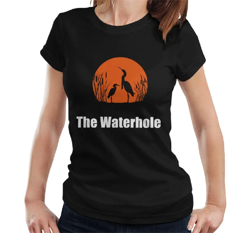 Neighbours The Waterhole Women's T-Shirt Denim Fabric Leather Fabric Suede Fabric