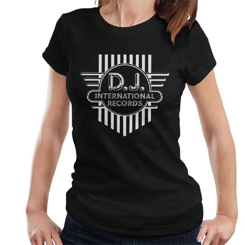 DJ International Records Cross Logo Women's T-Shirt Cozy Warm Stylish