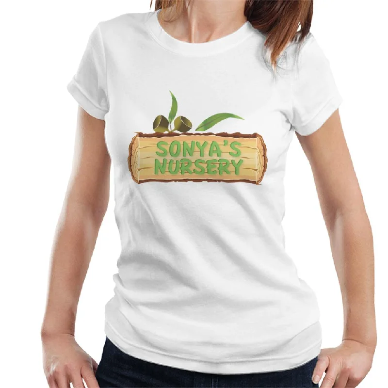 Neighbours Sonya's Nursery Women's T-Shirt Nylon Fabric Polyester Fabric Spandex Fabric Neighbours Sonya's Nursery Women's T-Shirt Nylon Fabric Polyester Fabric Spandex Fabric