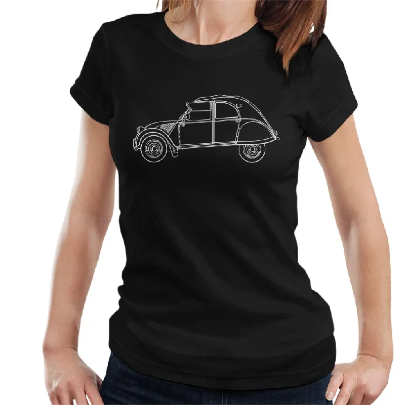 Citroën Vintage 2CV Art Women's T-Shirt Lace Blend Ribbed Blend Corduroy Blend