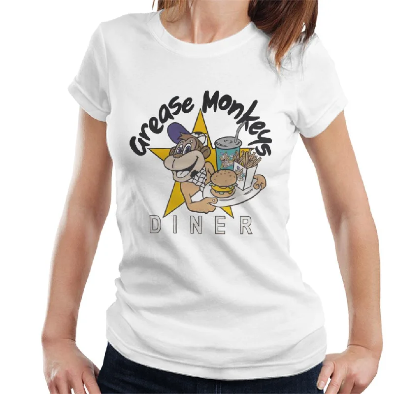 Neighbours Grease Monkeys Diner Women's T-Shirt Front Pockets Side Pockets Patch Pockets Neighbours Grease Monkeys Diner Women's T-Shirt Front Pockets Side Pockets Patch Pockets