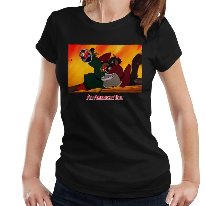 An American Tail Fievel Hides From Cossack Cats Women's T-Shirt Chenille Fabric Brocade Fabric Lace Fabric An American Tail Fievel Hides From Cossack Cats Women's T-Shirt Chenille Fabric Brocade Fabric Lace Fabric