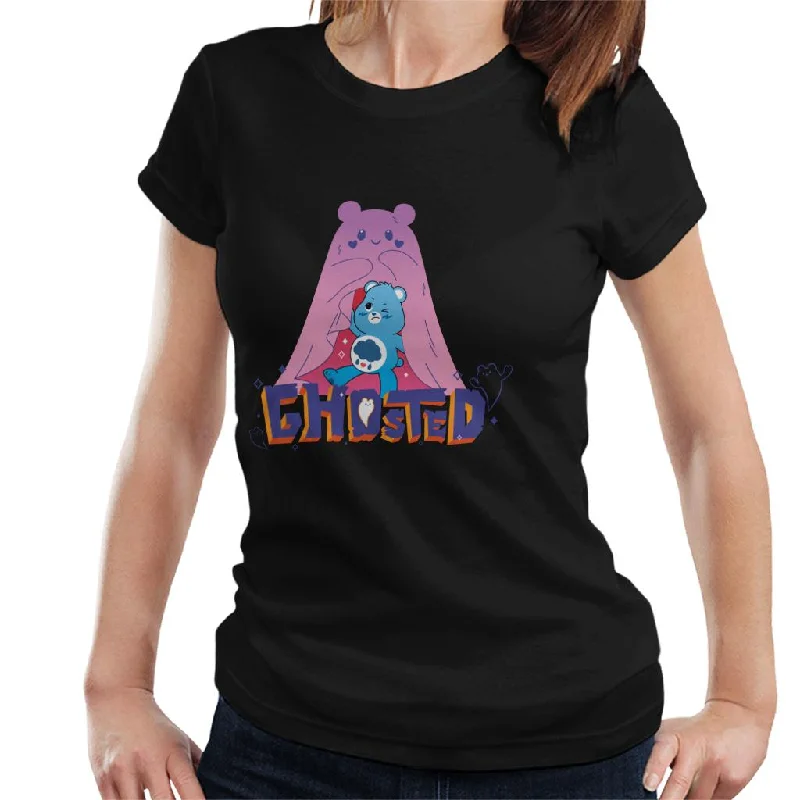 Care Bears UTM Halloween Grumpy Bear Ghosted Women's T-Shirt Zippered Front Buttoned Front Snap Front Care Bears UTM Halloween Grumpy Bear Ghosted Women's T-Shirt Zippered Front Buttoned Front Snap Front