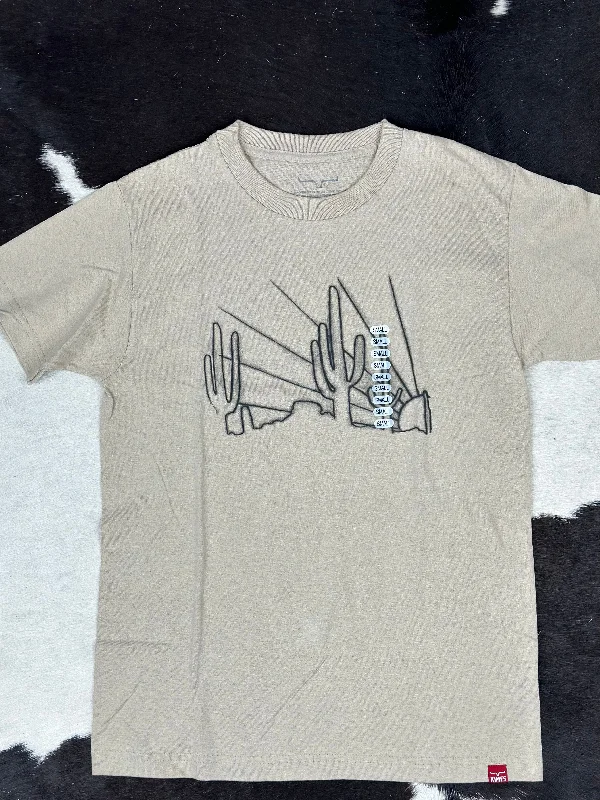 KIMES LADIES HAND DRAWN SAND T-SHIRT Terry Blend Velvet Blend Canvas Blend