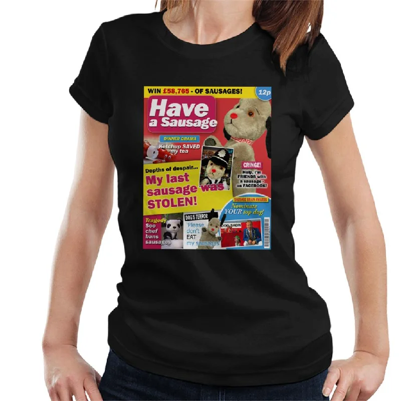 Sooty Sweep My Last Sausage Was Stolen Women's T-Shirt Solid Print Embellished