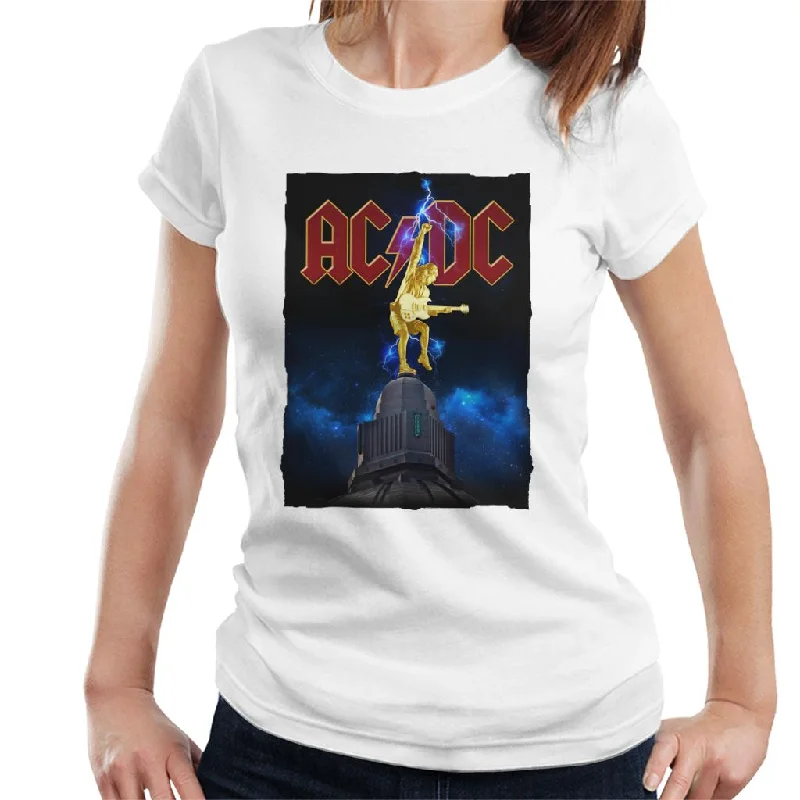 AC/DC Cosmic Thunderstruck Women's T-Shirt Hooded Caped Shawl Collar