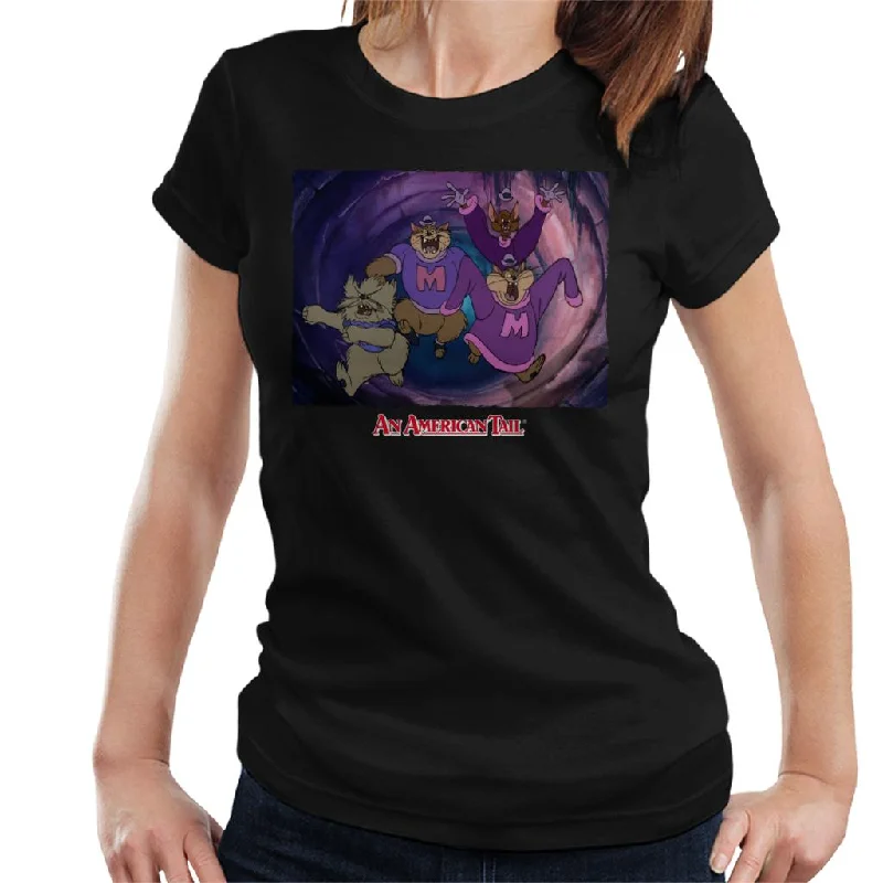 An American Tail Mott Street Maulers Women's T-Shirt Hooded Caped Shawl Collar