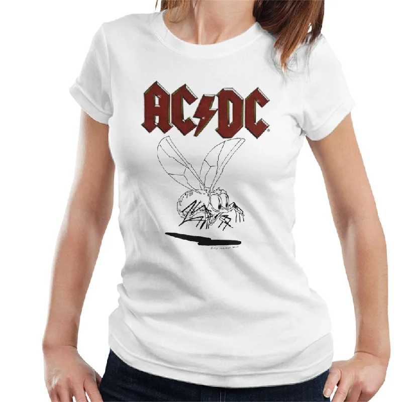 AC/DC Mosquito Sketch Women's T-Shirt Chenille Blend Fleece Blend Nylon Blend