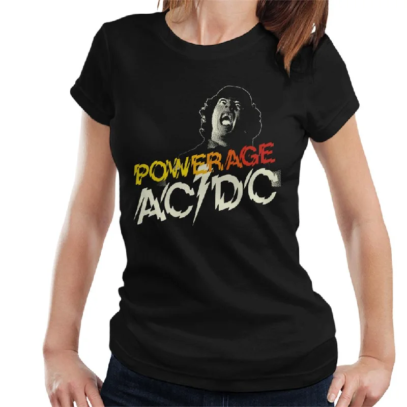 AC/DC Powerage Women's T-Shirt Rayon Velvet Corduroy