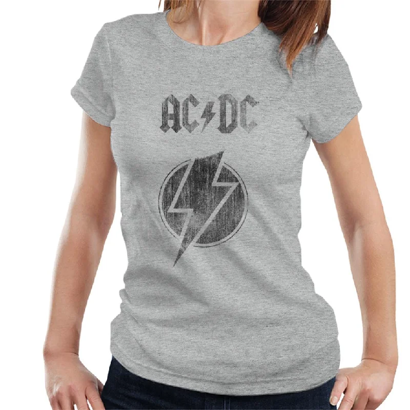 ACDC Logo Lightning Bolt Women's T-Shirt Rayon Fabric Velvet Fabric Corduroy Fabric