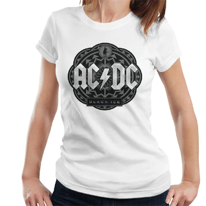 AC/DC Black Ice Women's T-Shirt Silk Blend Satin Velvet
