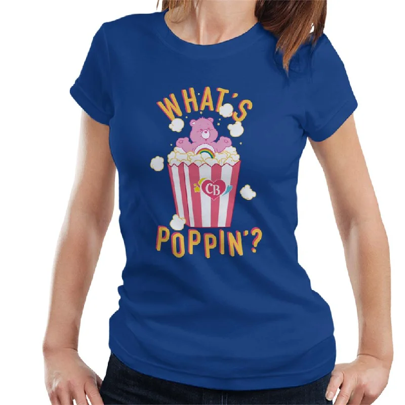 Care Bears Cheer Bear Whats Poppin Women's T-Shirt Boxy Fit Fitted Loose