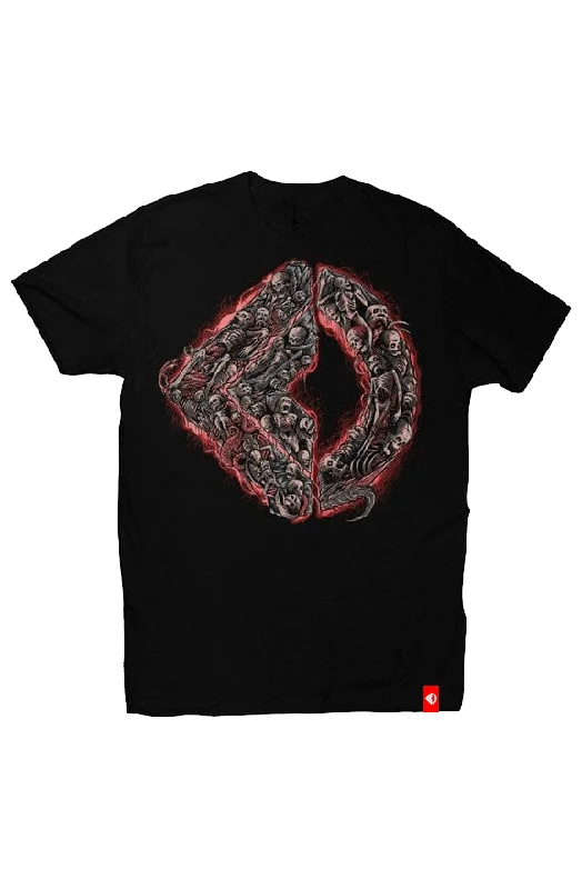 Palintonos Skulls Unisex T-Shirt (Aries) Mesh Canvas Denim