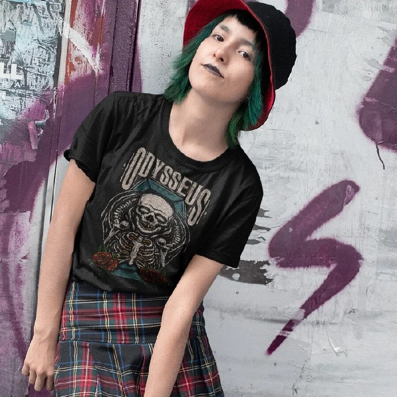 Grave Unisex T-Shirt Notch Collar Peter Pan Collar Cowl Neck