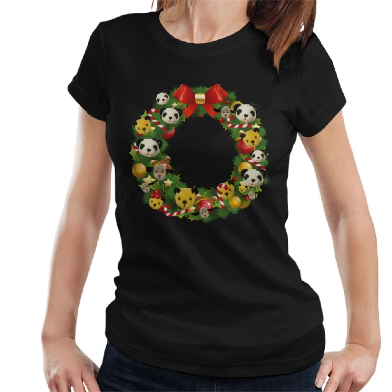 Sooty Christmas Wreath Women's T-Shirt Terry Blend Velvet Blend Canvas Blend