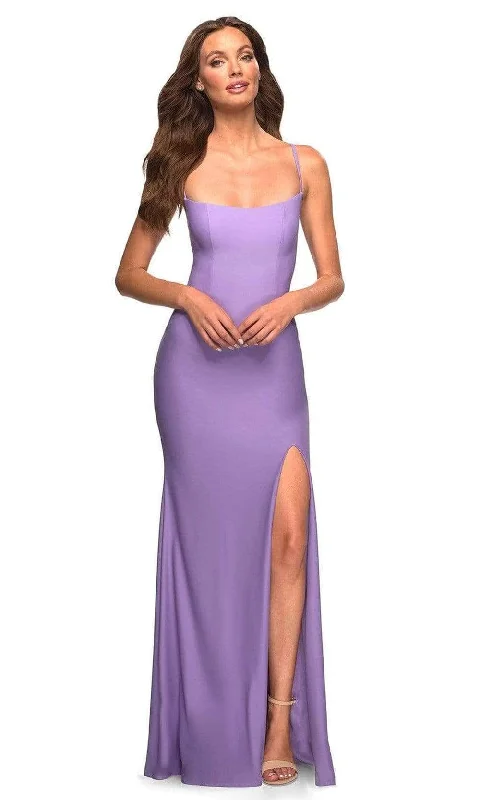 La Femme 30436SC - Lace Up Back Sheath Prom Dress Tunics Spring floral
