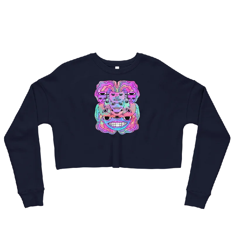 Galaxy Vibe Graphic Crop Sweatshirt Hoodie with Oversized Fit Loose Comfortable