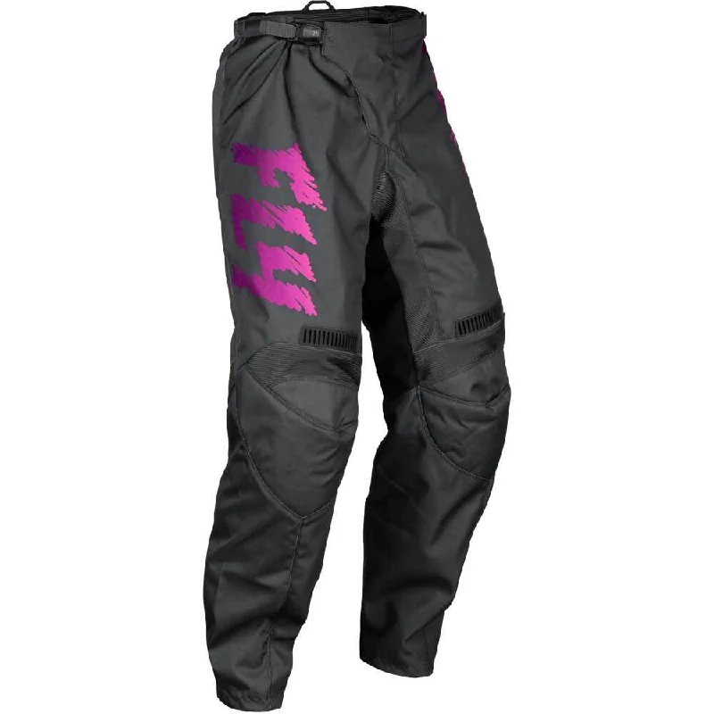 Fly Racing 2024 F-16 Youth Pants - Grey Charcoal Pink Stylish Slim Trousers