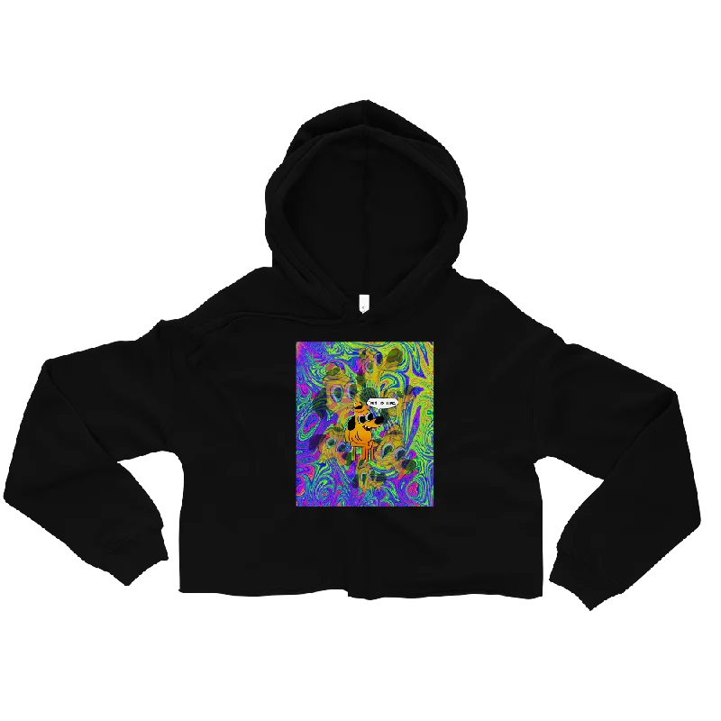 This Is Fine  Graphic Crop Hoodie Hoodie with Slim Fit Tailored Modern