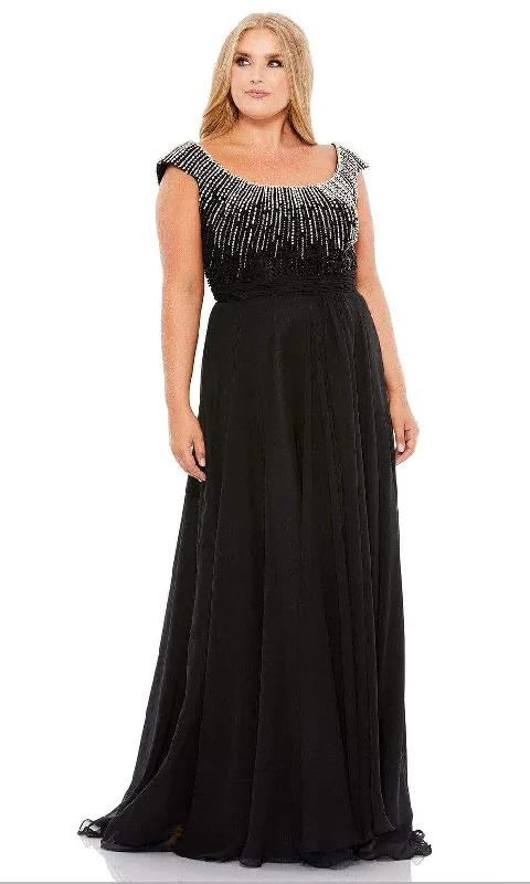 Mac Duggal 67735 - Bead Applique Dress Crew Neckline Casual
