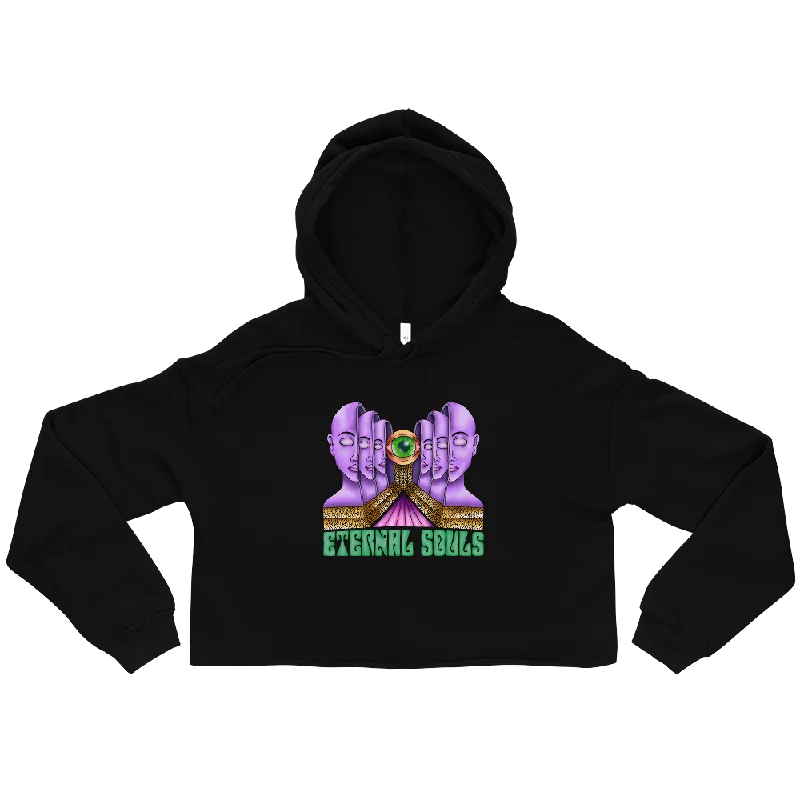 Eternal Souls Graphic Crop Hoodie Hoodie with Tied Waist Feminine Flattering