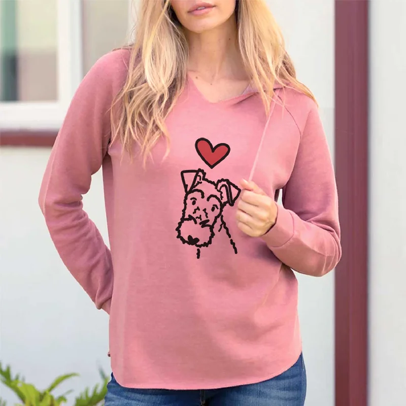 Love Always Wire Fox Terrier - Cali Wave Hooded Sweatshirt Hoodie with Ribbed Cuffs Snug Fit Comfort Love Always Wire Fox Terrier - Cali Wave Hooded Sweatshirt Hoodie with Ribbed Cuffs Snug Fit Comfort