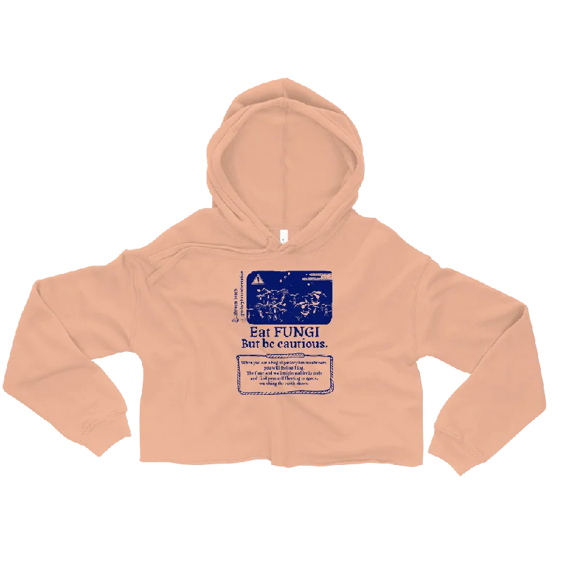 Eat Fun Guy Graphic Crop Hoodie Hoodie with Hem Frayed Vintage Worn