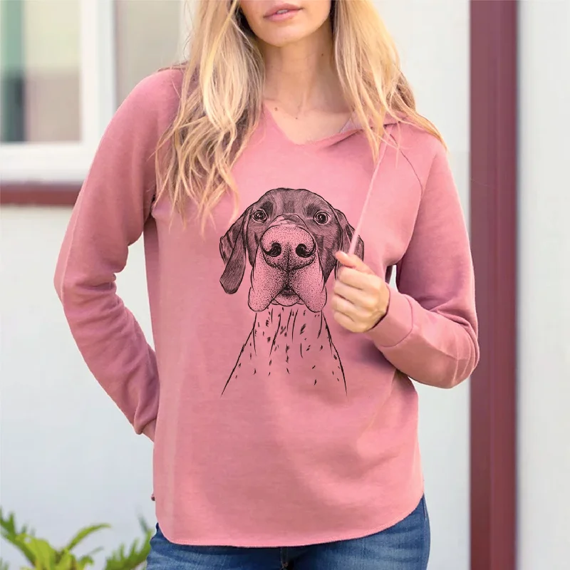 Bare Booze the German Shorthaired Pointer - Cali Wave Hooded Sweatshirt Hoodie with Exposed Zipper Edgy Industrial